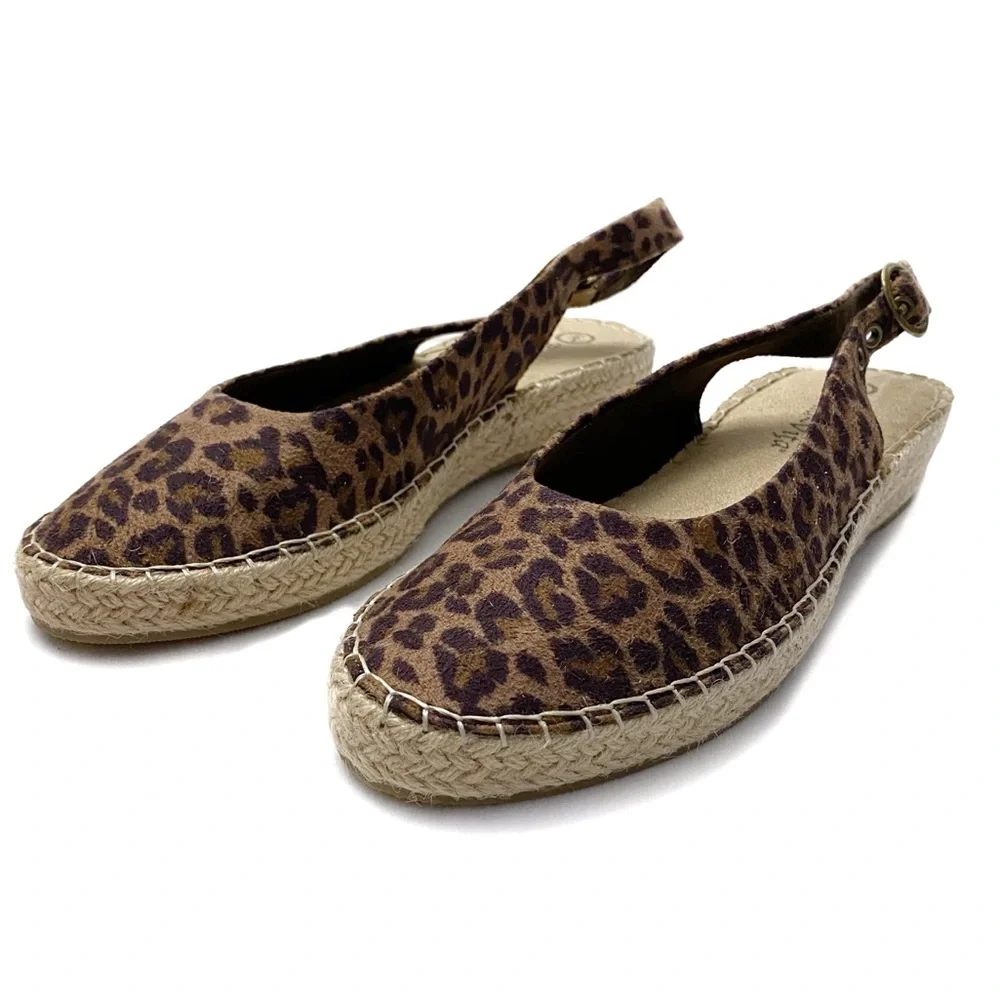 Bella Vita Leopard Slingback Espadrille Size 7.5 Narrow